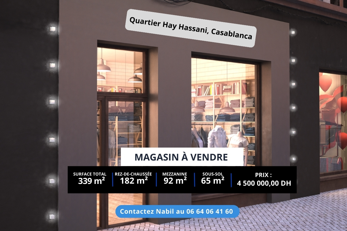 Magasin à vendre Hay.Hassani 339m²
