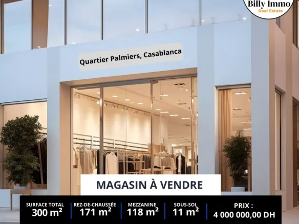 Magasin à vendre Maârif 300m²